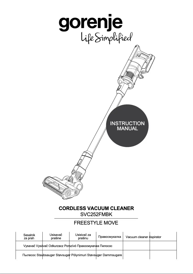 Page n°1 - Manuel utilisateur Gorenje Freestyle Move SVC252FMBK