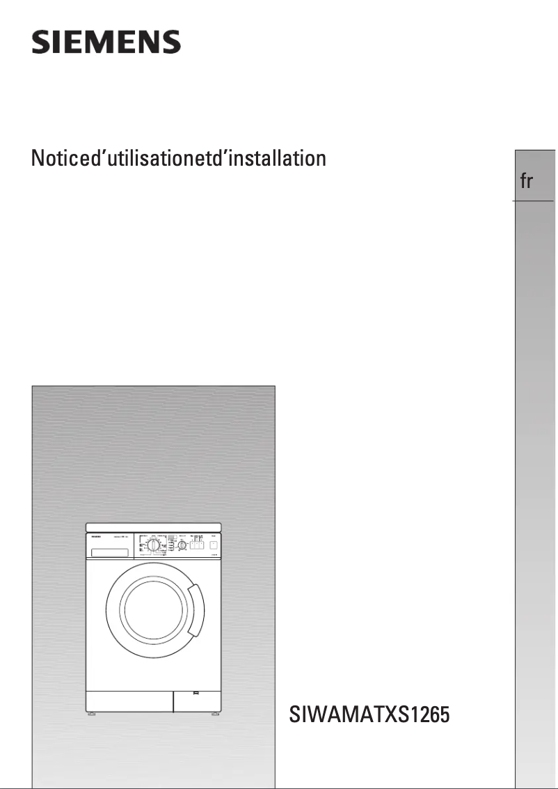 Page n°1 - Manuel utilisateur Siemens WXS1265FF