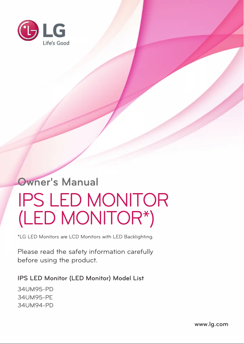 Page n°1 - Manuel utilisateur LG 34UM94-P