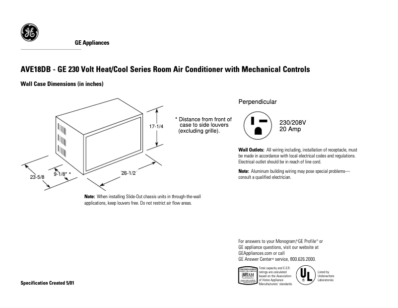 Image de la première page du manuel de l'appareil AVE18DB