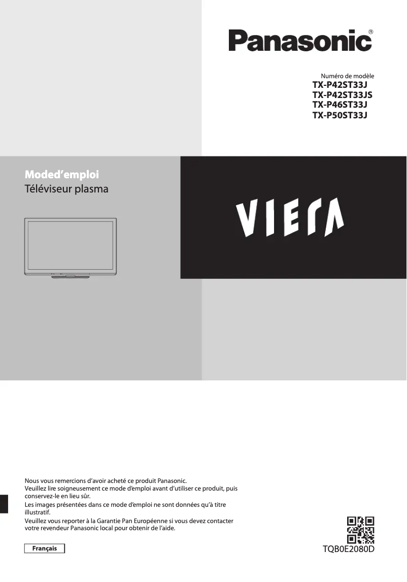 Image de la première page du manuel de l'appareil TX-P50ST33J