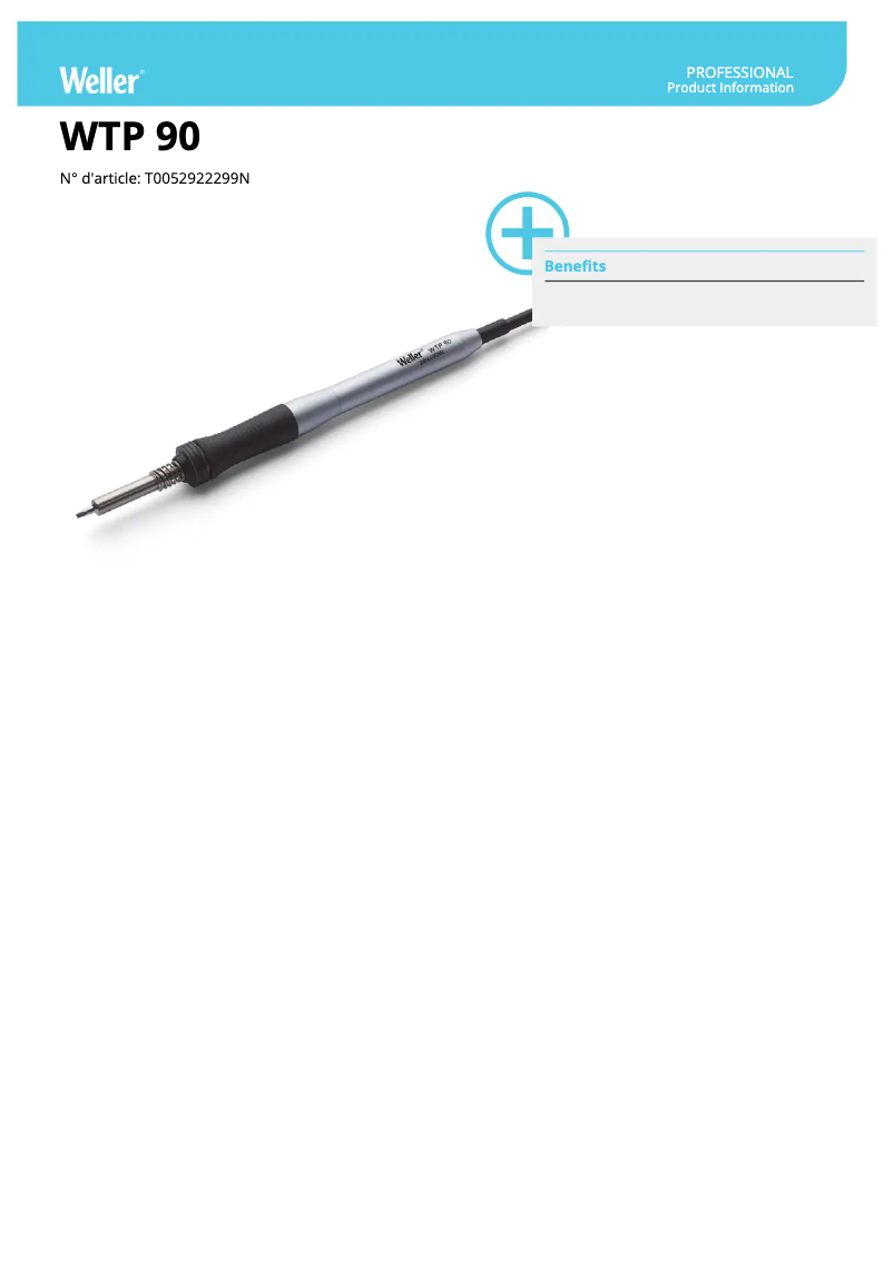 Page n°1 - Fiche technique Weller WTP 90