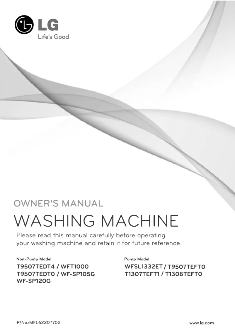 Page 1 de la notice Manuel utilisateur LG WFT1000