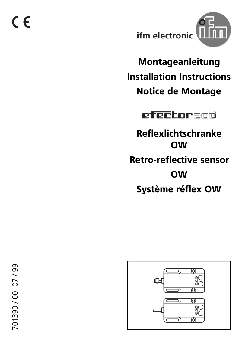 Page 1 de la notice Manuel utilisateur IFM OW1004