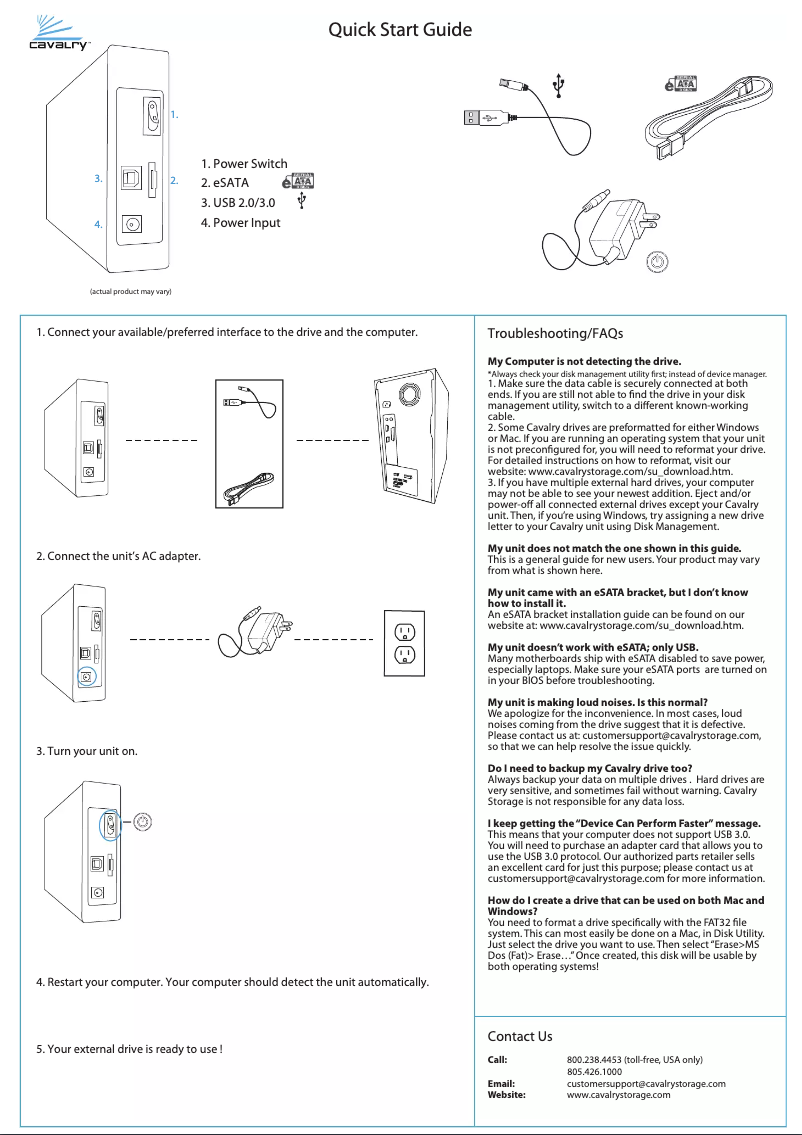 Page 1 de la notice Manuel utilisateur Cavalry CAXH