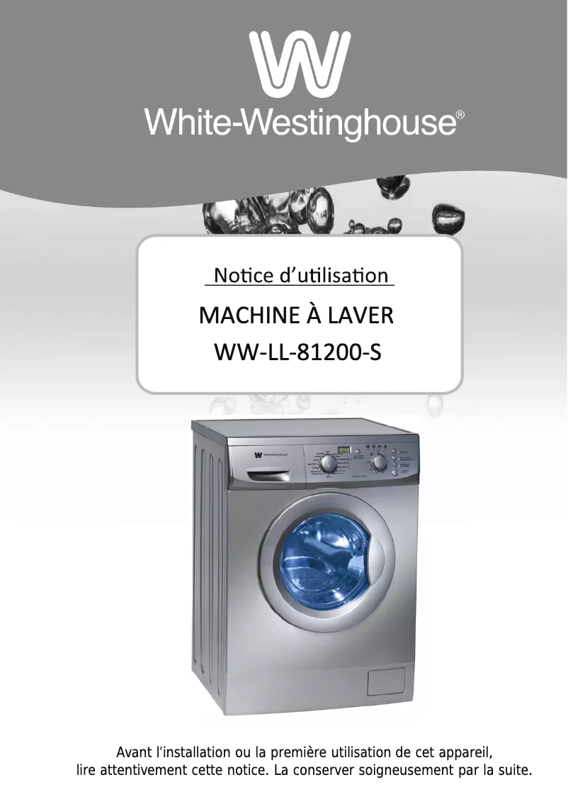 Page n°1 - Manuel utilisateur White-Westinghouse WW-LL-81200-S