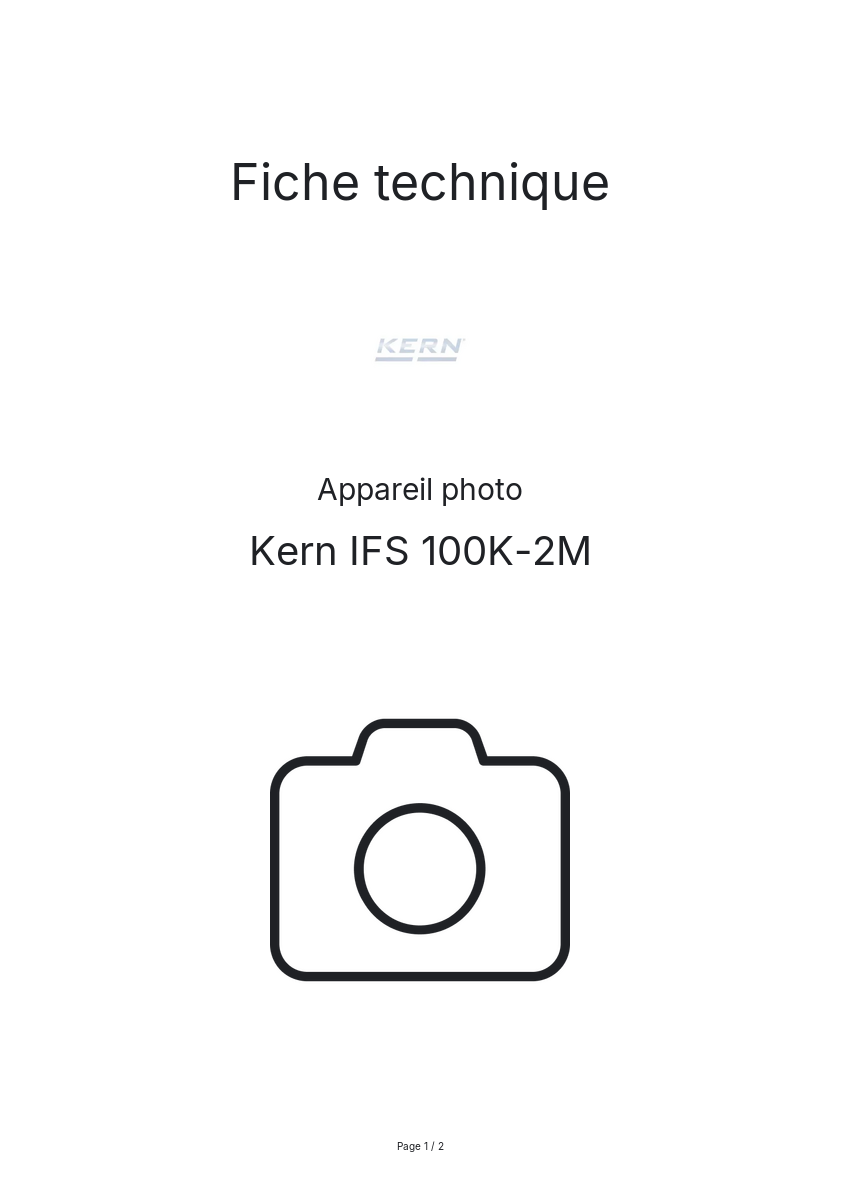 Image de la première page du manuel de l'appareil IFS 100K-2M