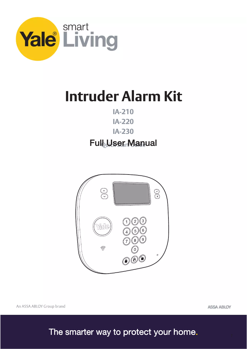 Page n°1 - Manuel utilisateur Yale Intruder Alarm Kit IA-230