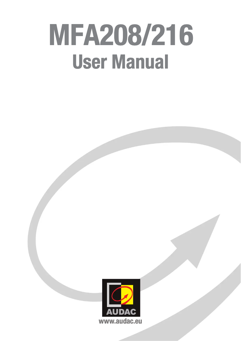 Image de la première page du manuel de l'appareil MFA216