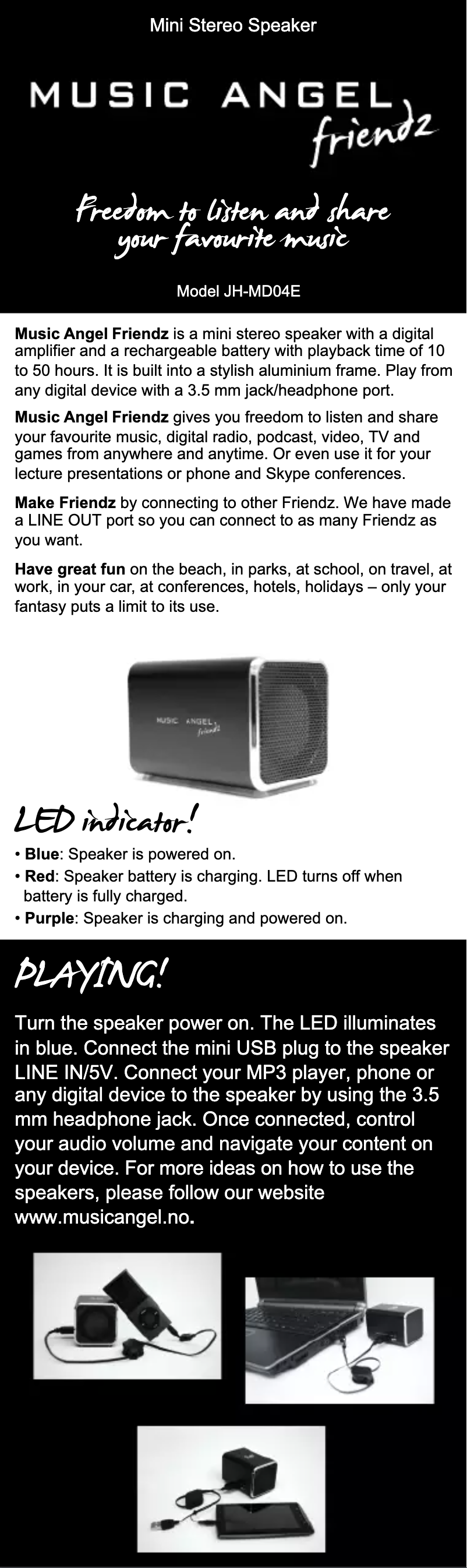 Page n°1 - Manuel utilisateur Music Angel Friendz FT104595
