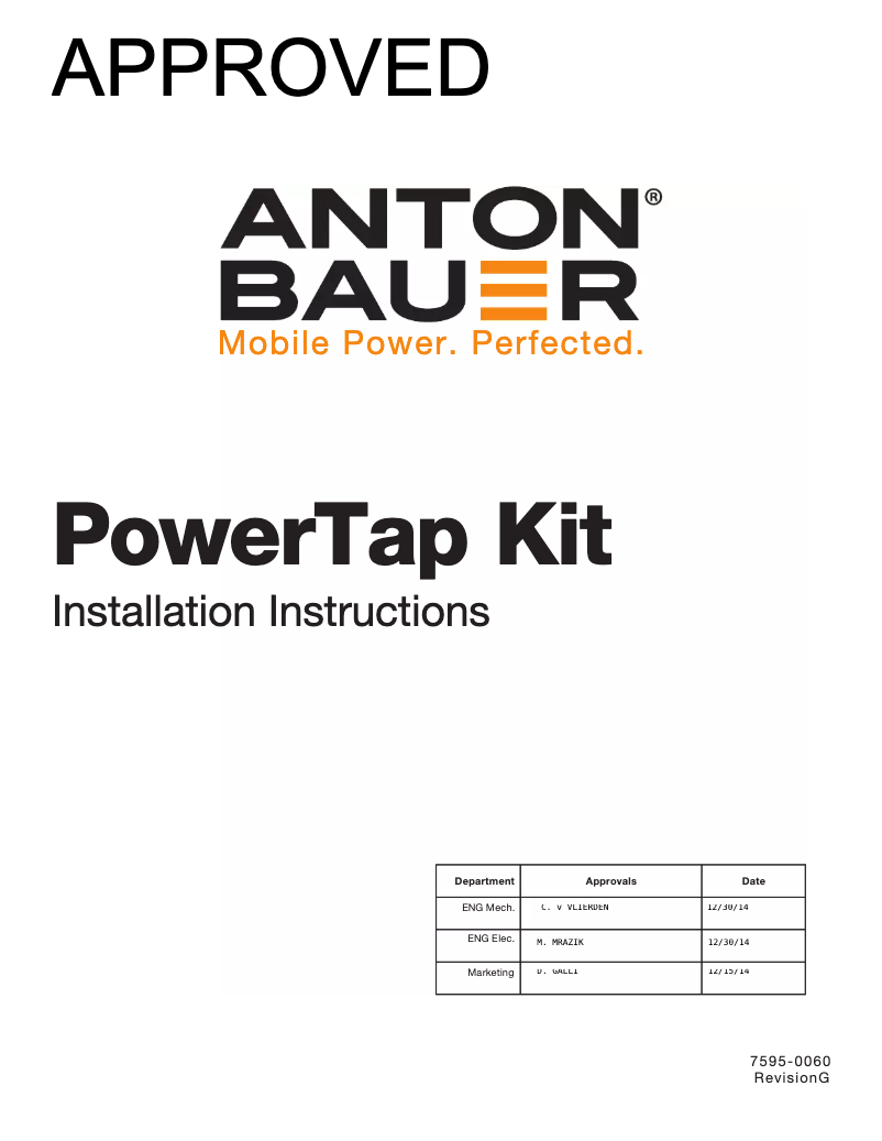 Page 1 de la notice Manuel utilisateur Anton/Bauer PowerTap Kit