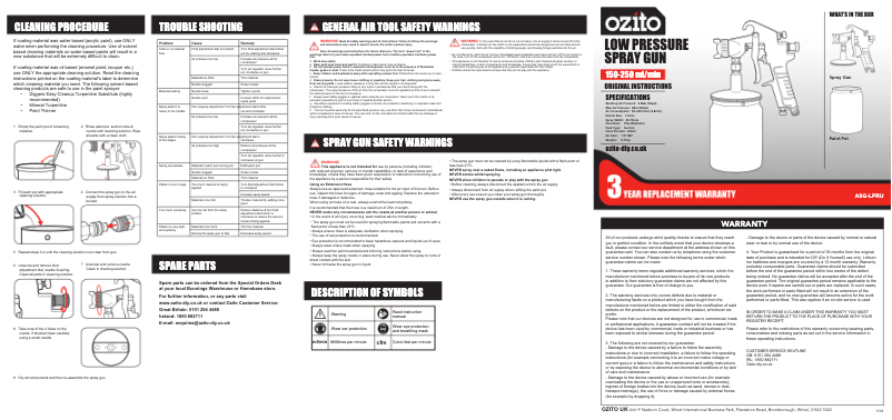 Page 1 de la notice Manuel utilisateur Ozito ASG-LPRU