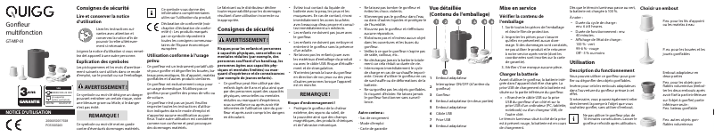 Page 1 de la notice Manuel utilisateur Quigg GT-MIP-01