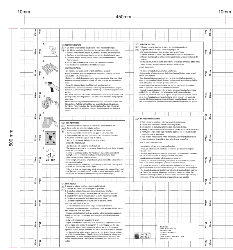 Page 1 of the manual User Manual United Office HG02243A