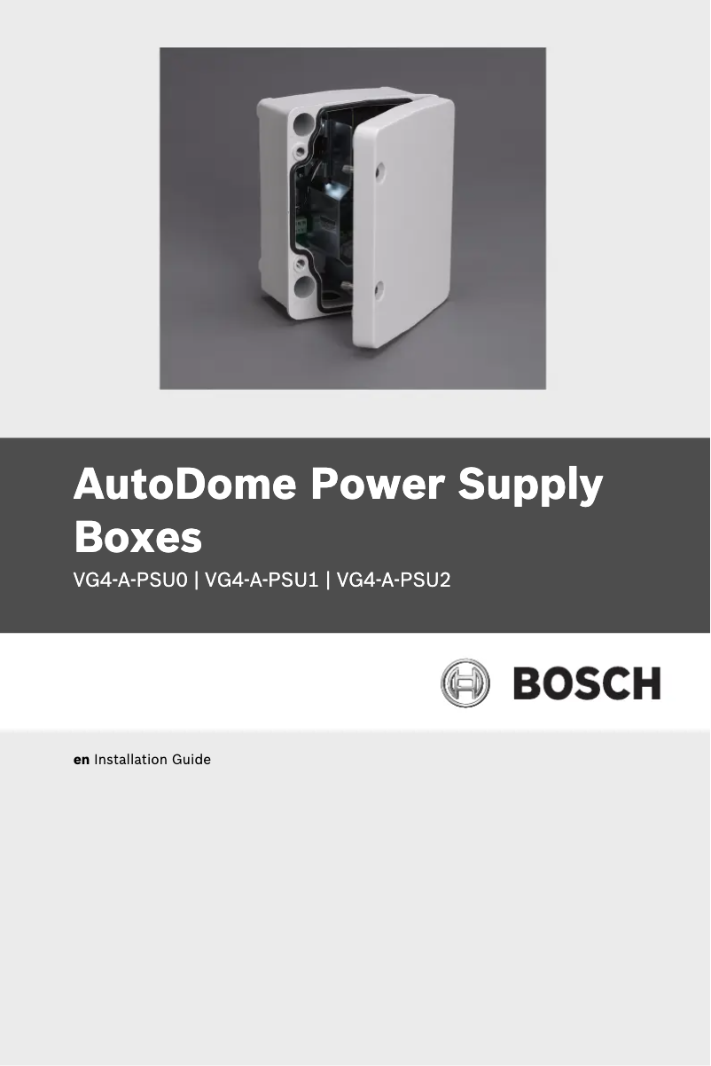 Page 1 de la notice Manuel utilisateur Bosch VG4-A-PSU2