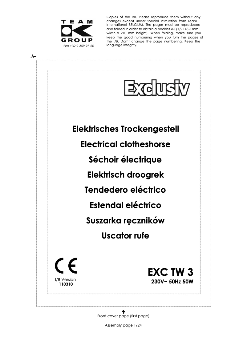 Page n°1 - Manuel utilisateur Kalorik EXC TW 3