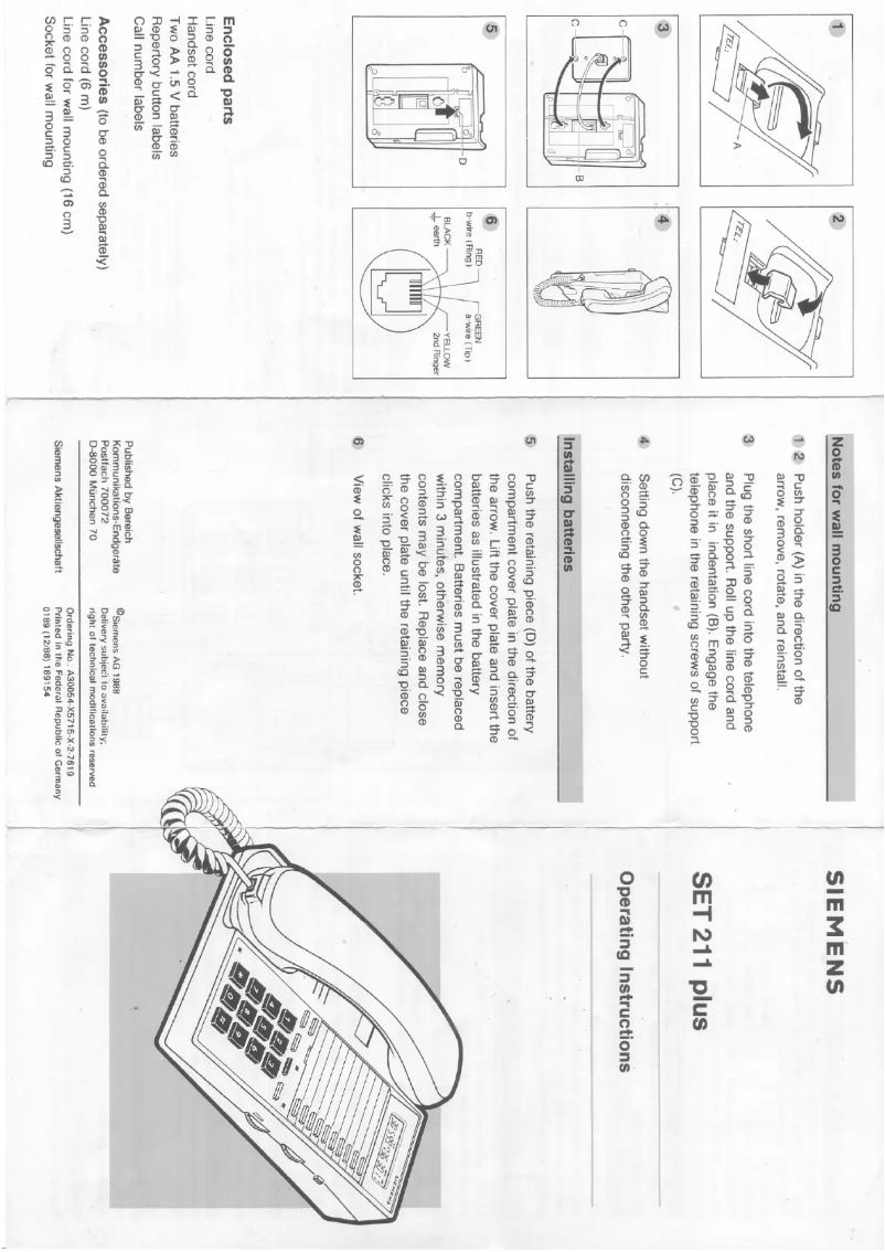 Imagen de la primera página del manual del dispositivo Set 211 plus