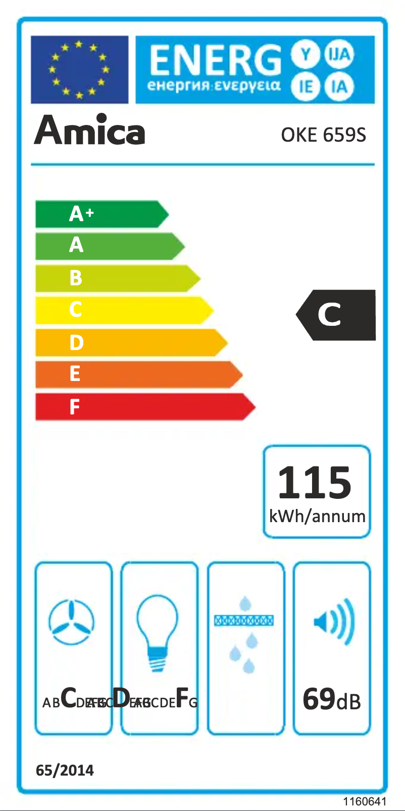 Page n°1 - Label énergétique Amica OKE659S