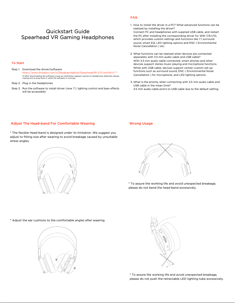 Image de la première page du manuel de l'appareil Spearhead VR