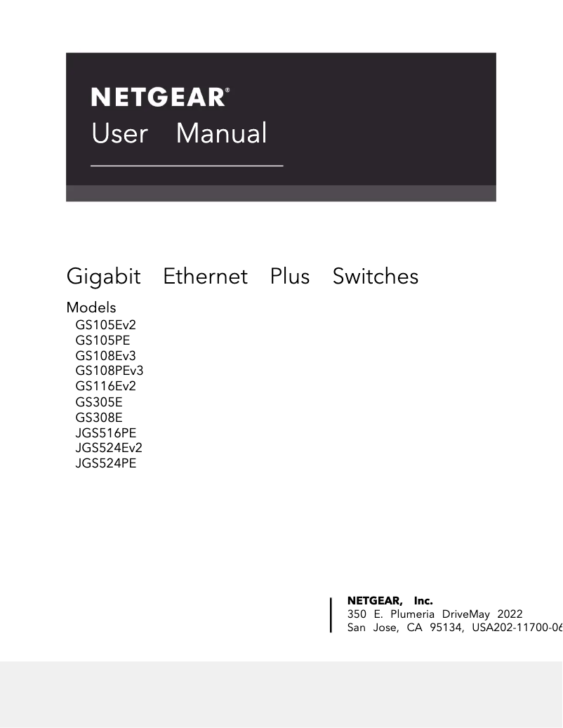 Page n°1 - Manuel utilisateur Netgear GS108PEv3