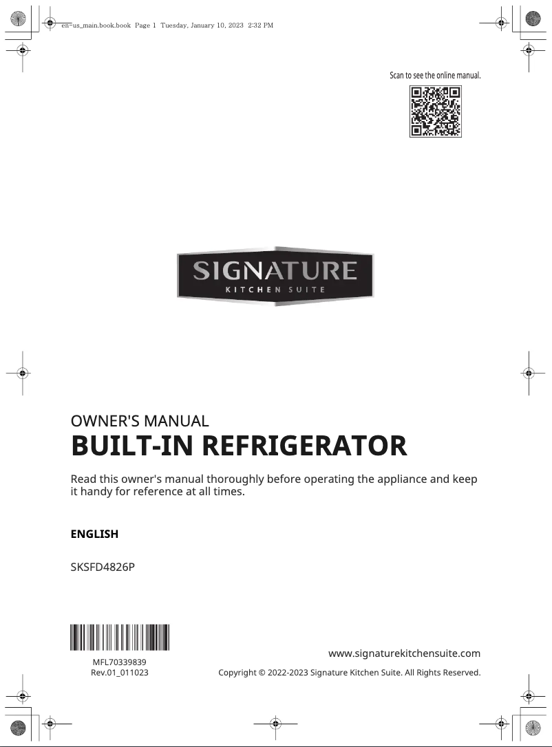 Page 1 de la notice Manuel utilisateur Signature SKSFD4826P