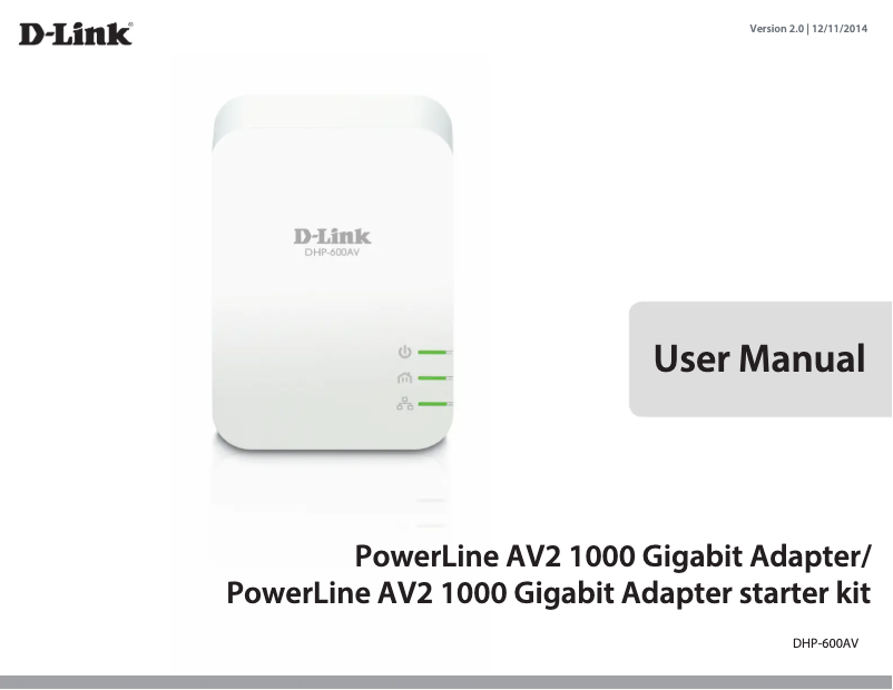 Page 1 de la notice Manuel utilisateur D-Link DHP-601AV
