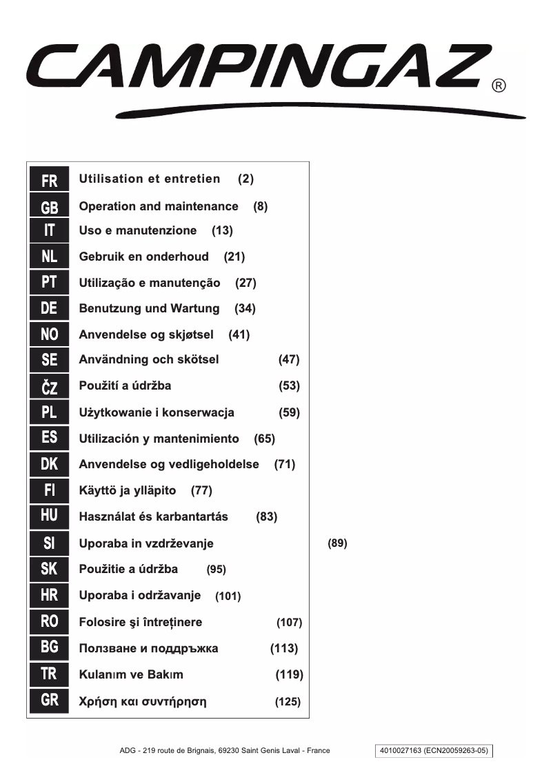 Page n°1 - Manuel utilisateur Campingaz 3 Series Classic LS Plus D