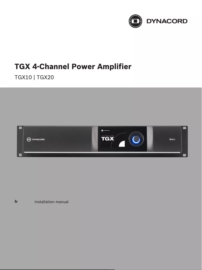 Page n°1 - Manuel utilisateur Dynacord TGX10