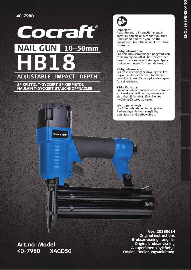 Image de la première page du manuel de l'appareil HB18