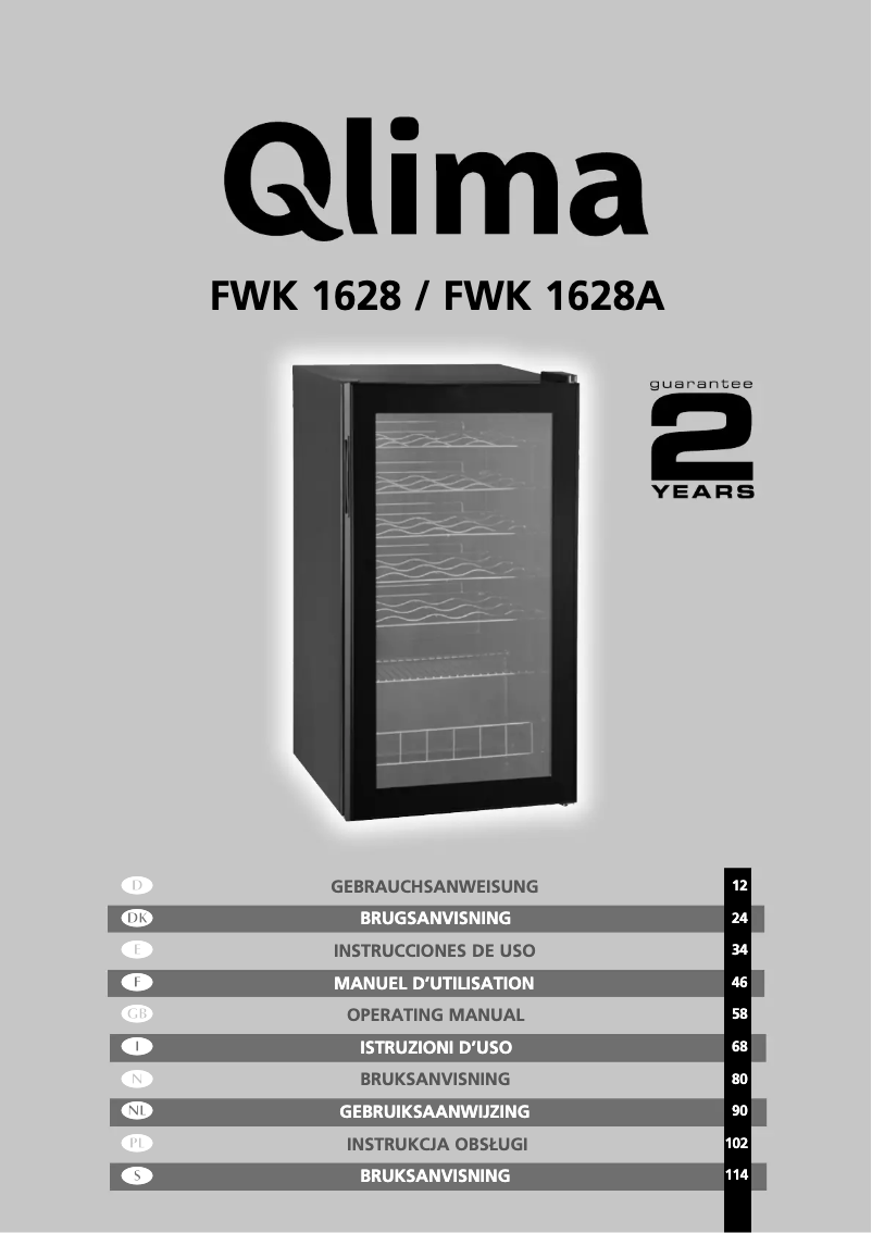 Page 1 de la notice Manuel utilisateur Qlima FWK1628