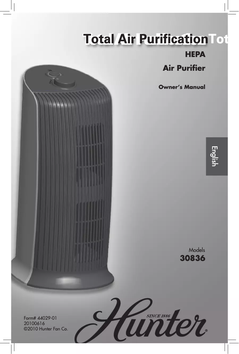 Page n°1 - Manuel utilisateur Hunter 30836