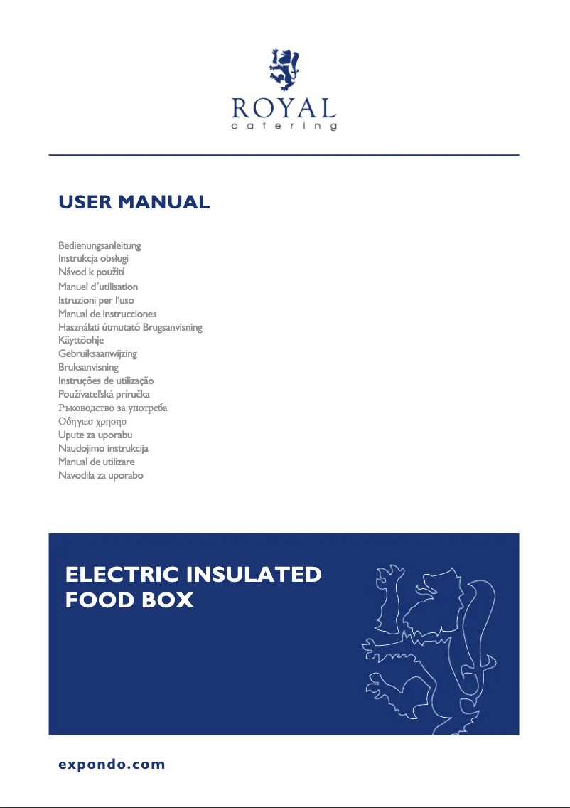 Page n°1 - Manuel utilisateur Royal Catering RC-TBE1