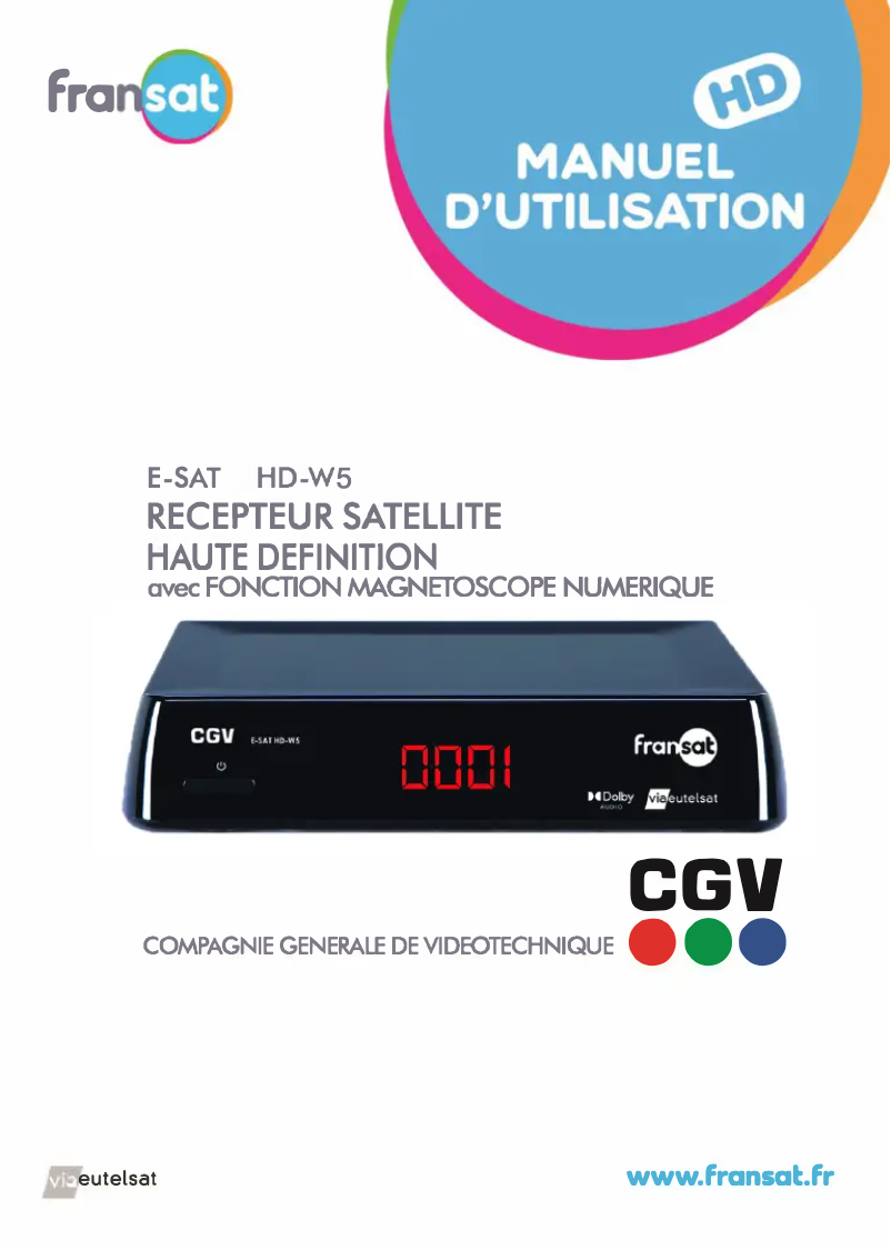 Page n°1 - Manuel utilisateur CGV E-SAT HD-W5