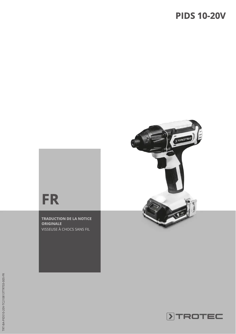 Página 1 del manual Manual de usuario Trotec PIDS 10‑20V