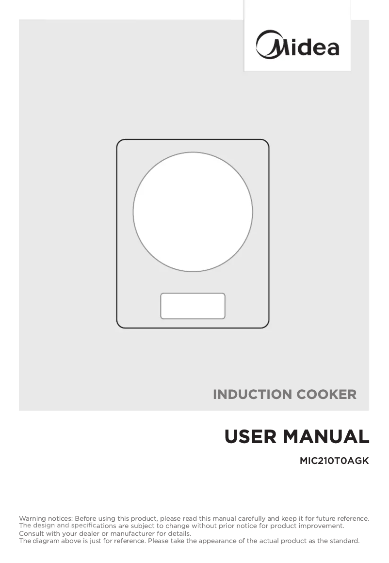 Page 1 de la notice Manuel utilisateur Midea MIC210T0AGK