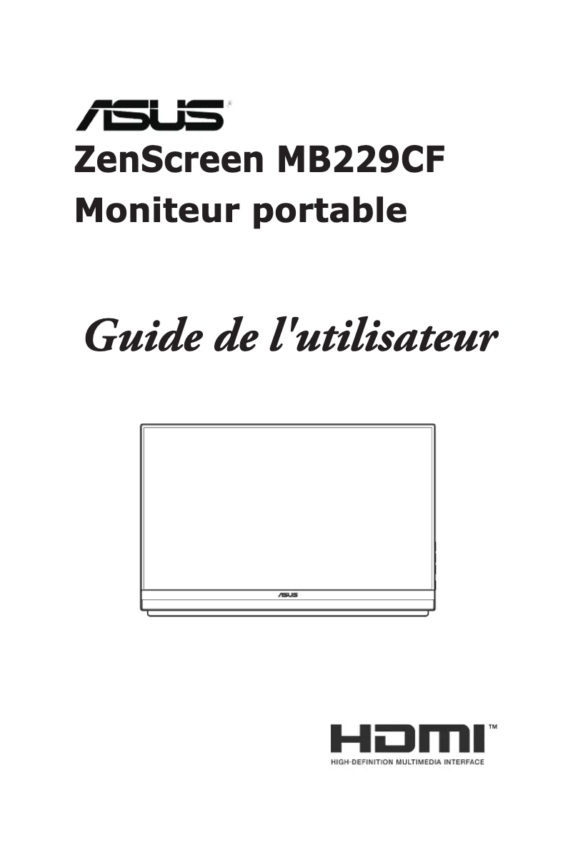 Image de la première page du manuel de l'appareil ZenScreen MB229CF
