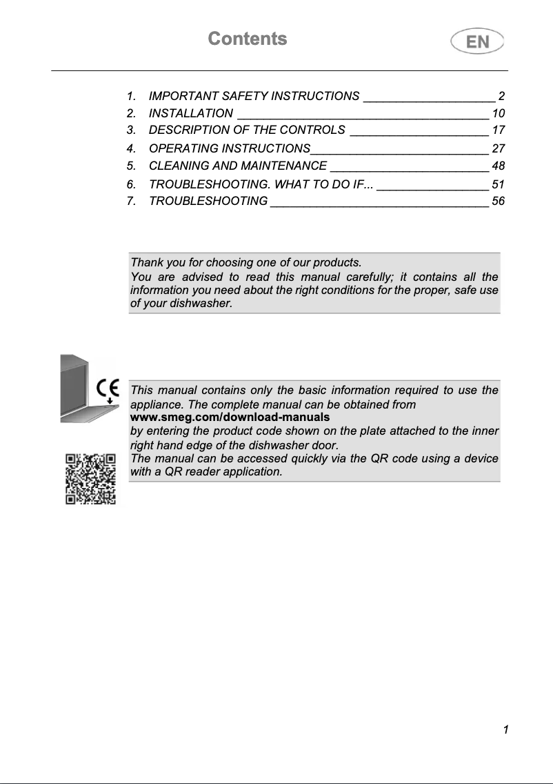 Page n°1 - Manuel utilisateur Smeg STU2FABWH2