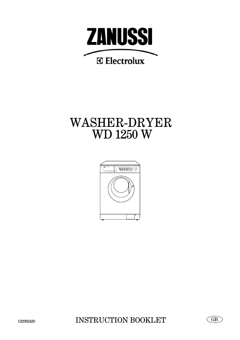 Page 1 de la notice Manuel utilisateur Zanussi-Electrolux WD1250W