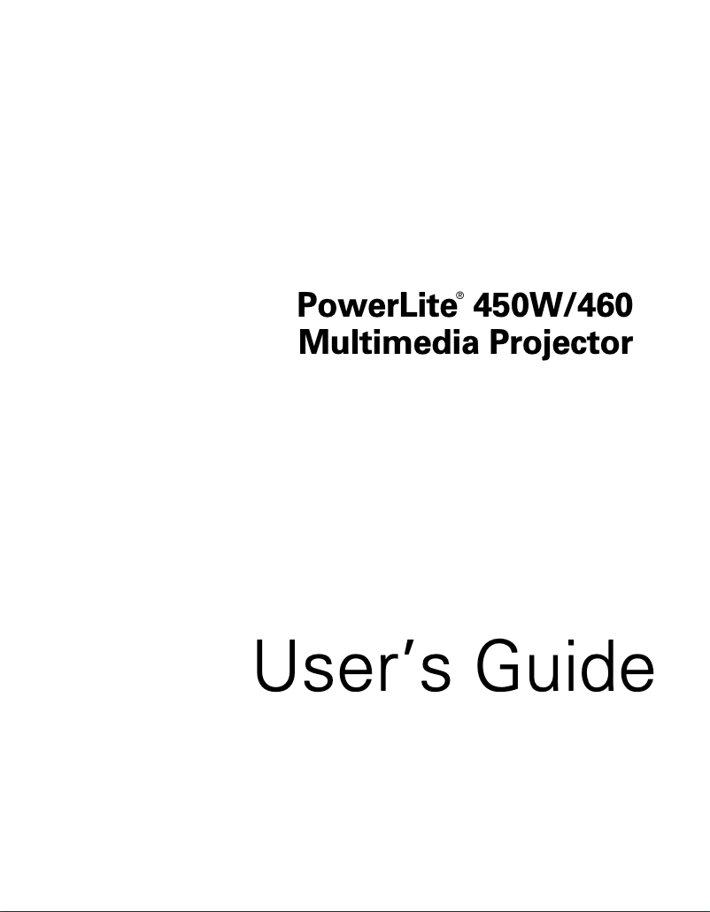 Image de la première page du manuel de l'appareil PowerLite 460