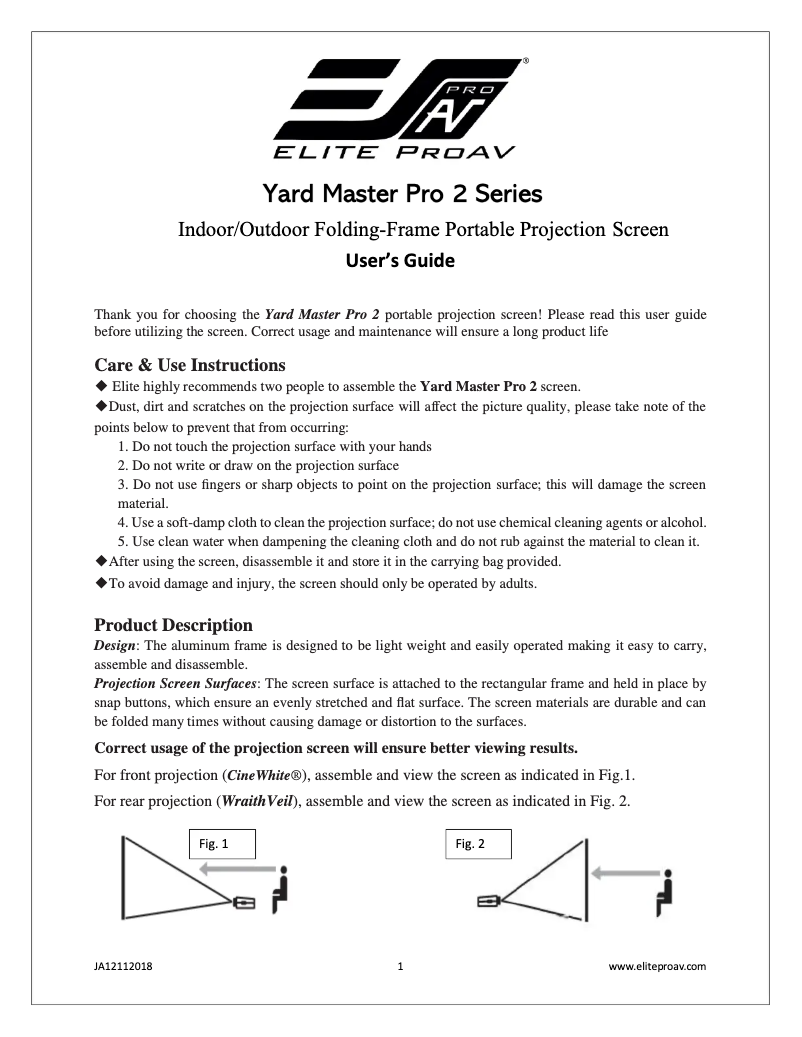 Image de la première page du manuel de l'appareil Yard Master Pro 2