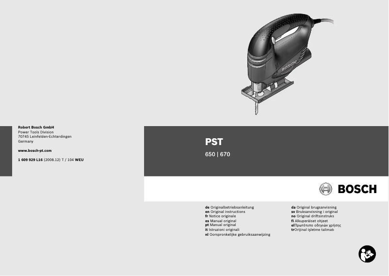 Page 1 de la notice Manuel utilisateur Bosch PST 650
