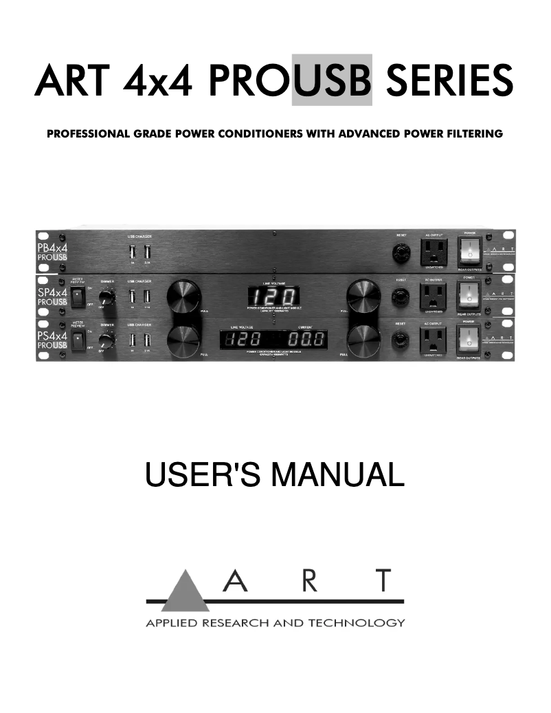 Page 1 de la notice Manuel utilisateur ART PB4X4 PRO USB