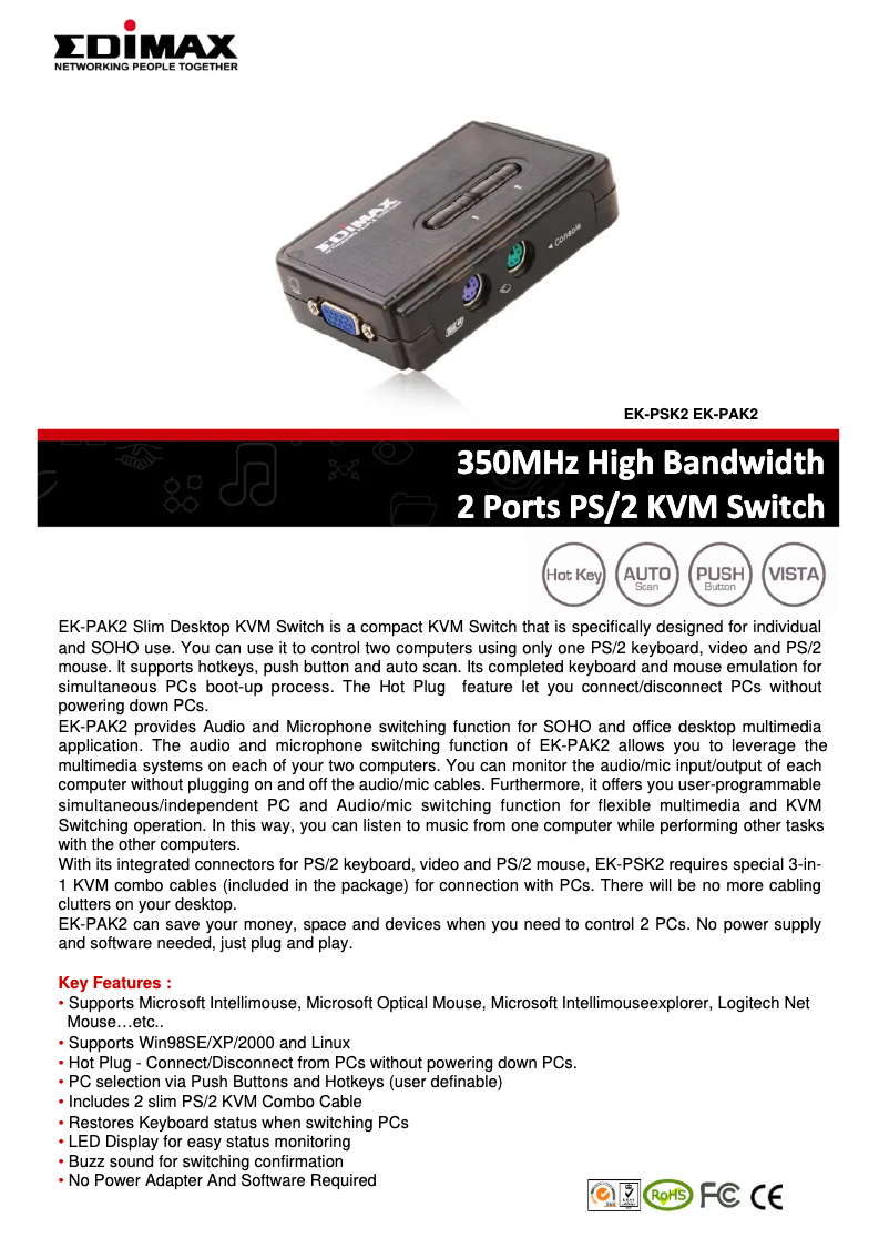 Página 1 del manual Ficha técnica Edimax EK-PSK2