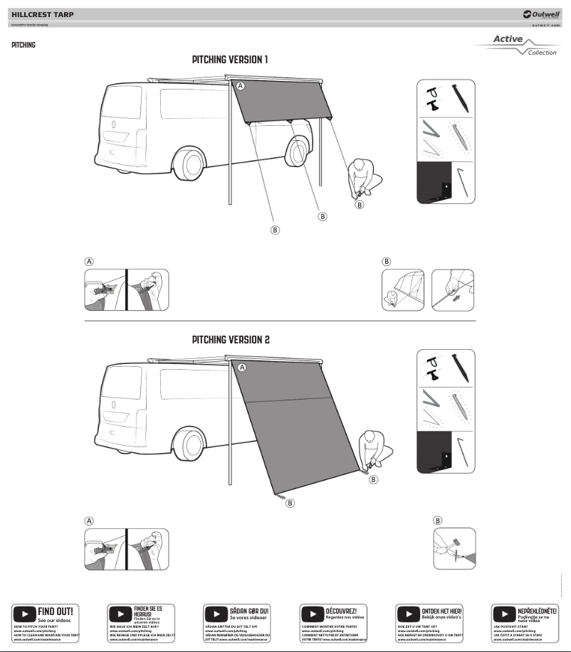 Page 1 de la notice Manuel utilisateur Outwell Hillcrest Tarp