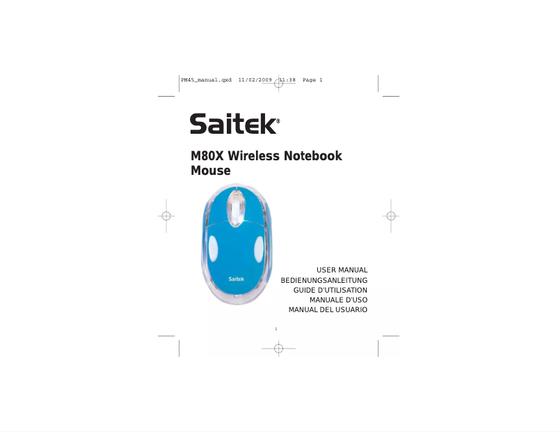 Page 1 de la notice Manuel utilisateur Saitek M80X