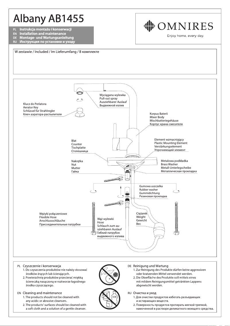 Page 1 de la notice Manuel utilisateur Omnires Albany AB1455