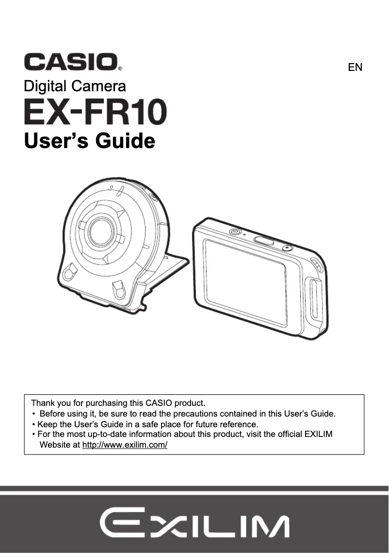 Page 1 de la notice Manuel utilisateur Casio EX-FR10