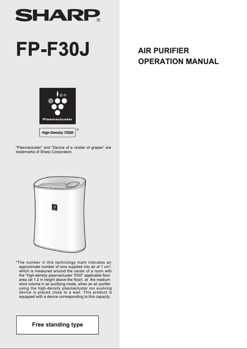 Page 1 de la notice Manuel utilisateur Sharp FP-F30J