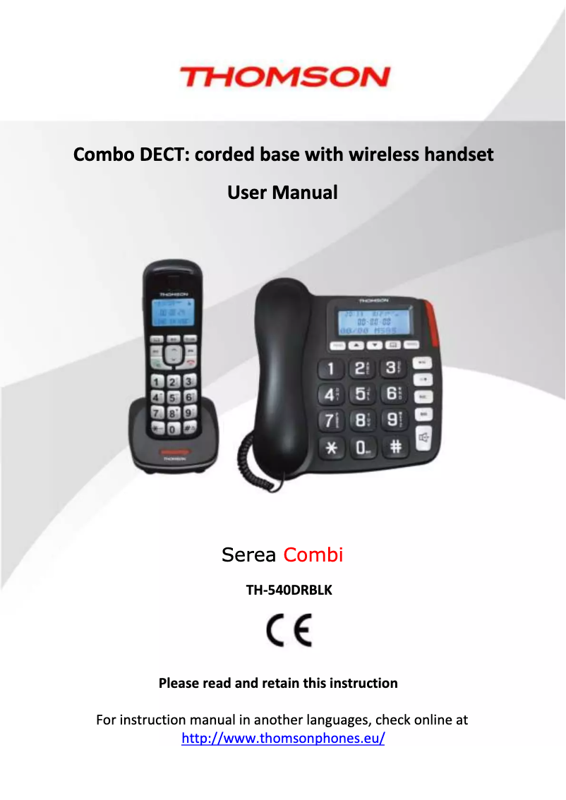 Página 1 del manual Manual de usuario Thomson Serea Combi