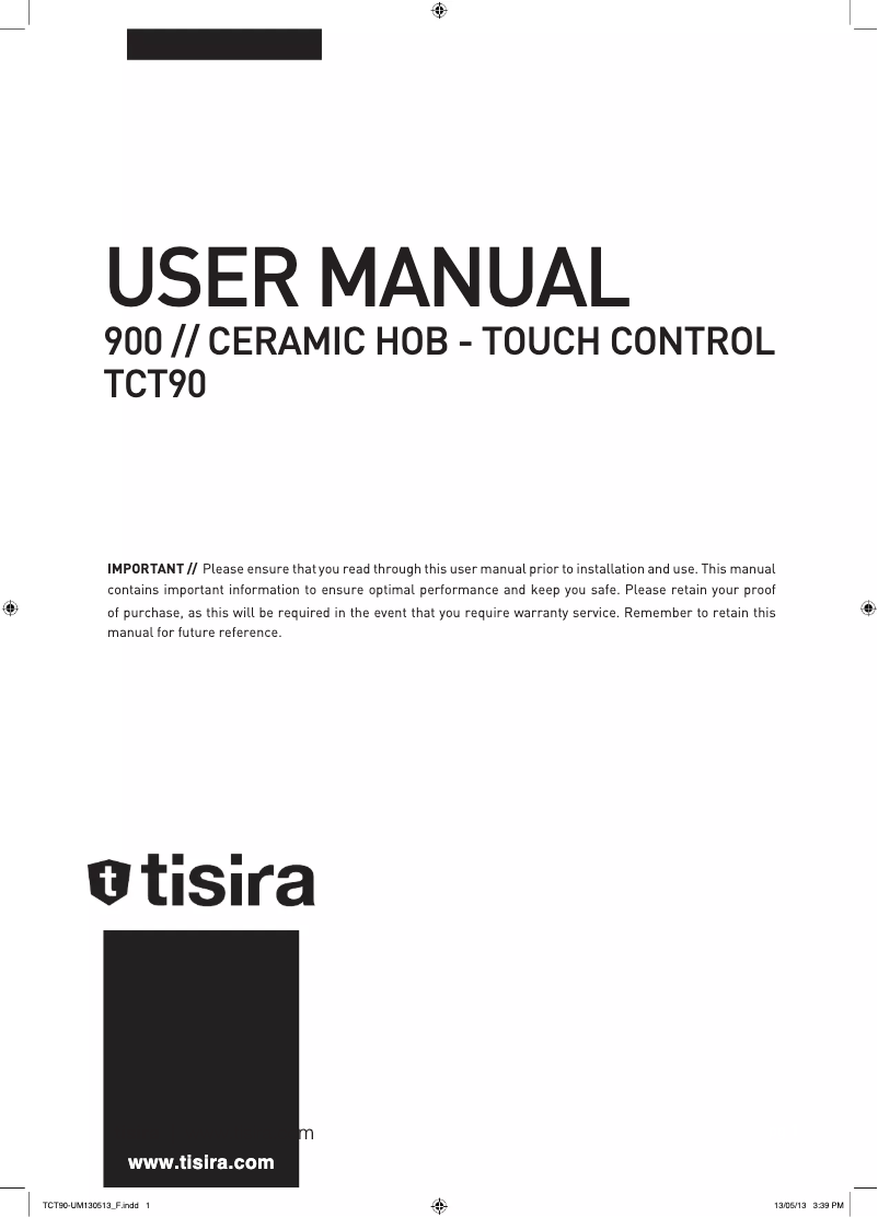Page n°1 - Manuel utilisateur Tisira TCT90
